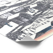 Poster Peinture japonaise d'hiver de pont de Nihon, Tokyo (Coin)