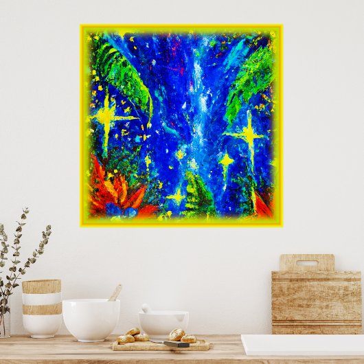 Poster Peinture Jungle Stars. Commandez dès maintenant  (Cuisine)