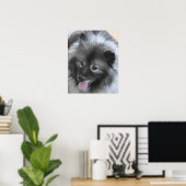 Poster Peinture Keeshond Bailey - Cute Original Chien Art (Bureau à domicile)