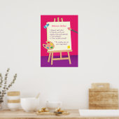 Poster Peinture Kids Art Room Règles de classe (Cuisine)