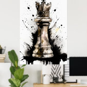 Poster Peinture King Chess Piece (Bureau à domicile)