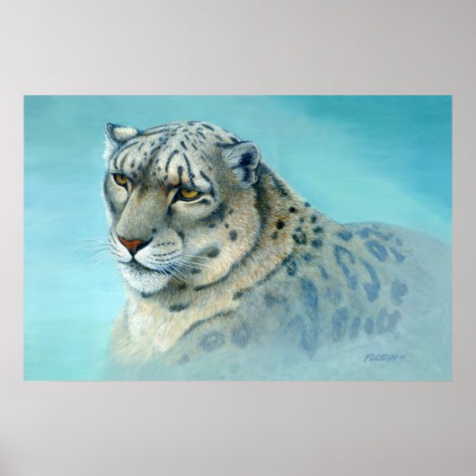 Poster Peinture léopard des neiges (Devant)