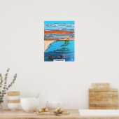 Poster Peinture Lever de soleil sur l'océan 8 bits par Al (Cuisine)