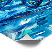 Poster Peinture Libellule Bleue (Coin)
