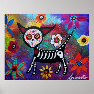 POSTER PEINTURE MEXICAINE DE CHIWAWA D'ART POPULAIRE
