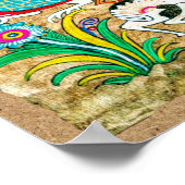 Poster Peinture mexicaine d'écorce d'amate - Sweet Story (Coin)