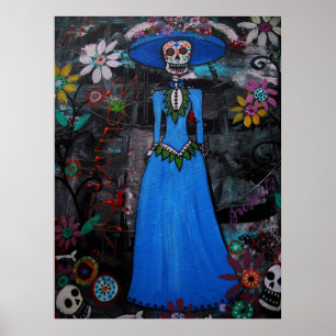 POSTER PEINTURE MEXICAINE DIA DE LOS MUERTOS
