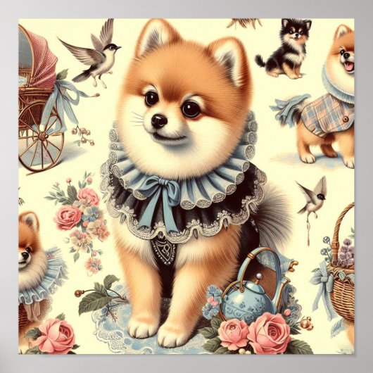 Poster Peinture mignonne de Poméranie (Devant)