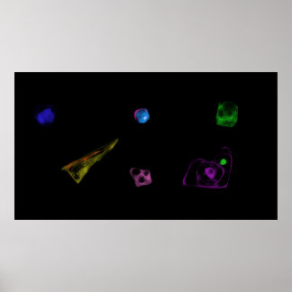 Poster Peinture minimaliste d'objets noirs