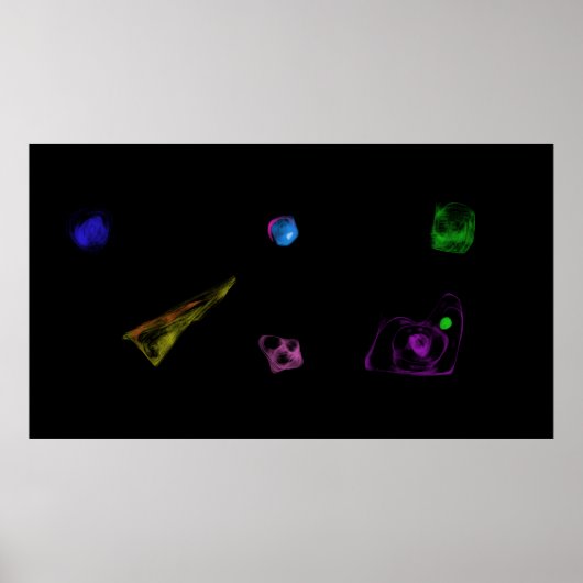 Poster Peinture minimaliste d'objets noirs (Devant)