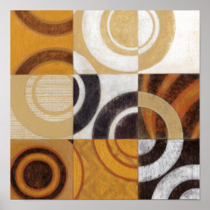 Poster Peinture moderne avec les motifs circulaires