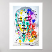 Poster Peinture moderne éclaboussée de couleur (Devant)