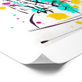 Poster Peinture moderne éclaboussée de couleur (Coin)