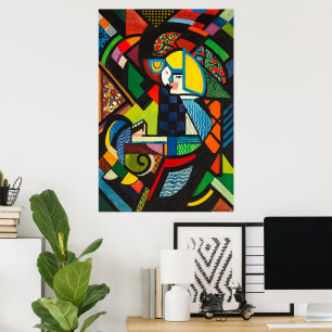 Poster Peinture Moderniste Géométrique Colorée Abstraite