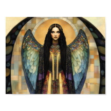 Peinture mosaïque arc-en-ciel sombre de la déesse