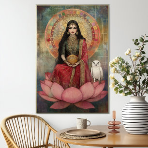 Poster Peinture mosaïque Art Nouveau de la déesse hindoue