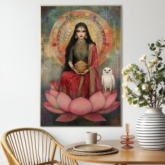 Poster Peinture mosaïque Art Nouveau de la déesse hindoue