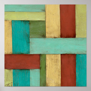 Poster Peinture multicolore côtière de Contempoary