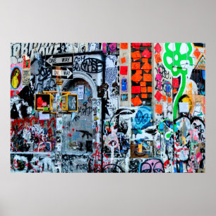 POSTER PEINTURE MUR MULTICOLORÉE