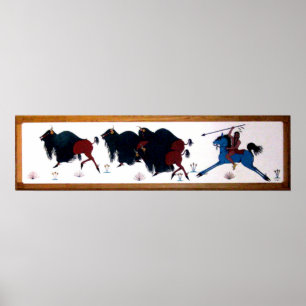 Poster Peinture murale de chasse de Buffalo de Charlee de