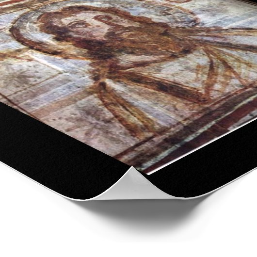 Poster Peinture murale de la catacombe de Commodilla. (Coin)