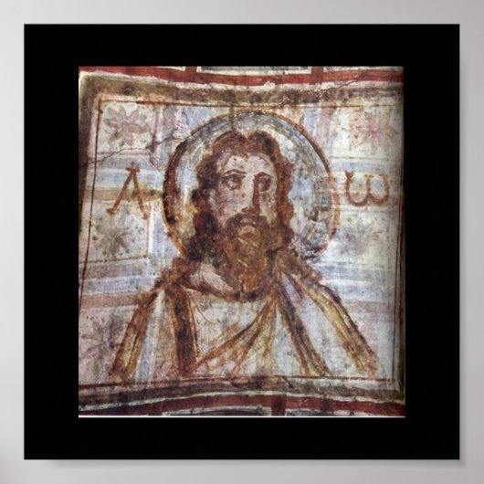 Poster Peinture murale de la catacombe de Commodilla. (Devant)