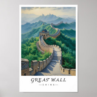 Poster Peinture murale de la Grande Muraille de Chine, Mo