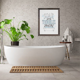 Poster Peinture murale de la salle de bain - Trempez vos 