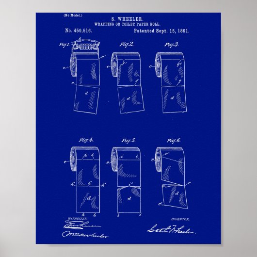 Poster Peinture murale en brevet vintage : Papier toilett (Devant)