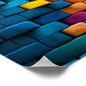 Poster Peinture murale en briques multicolores (Coin)