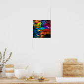Poster Peinture murale en briques multicolores (Cuisine)