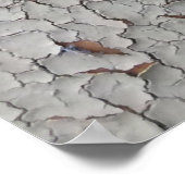 Poster Peinture murale grise fissurée (Coin)