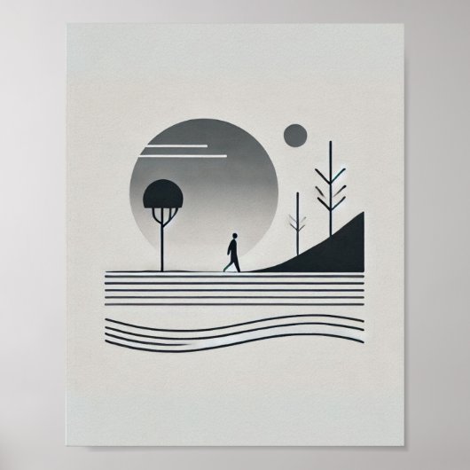 Poster Peinture murale minimaliste Abstraite (Devant)