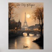 Poster Peinture murale minimaliste Paris Skyline - Tons d (Devant)