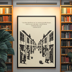 Poster Peinture murale minimaliste - Verset biblique Impr