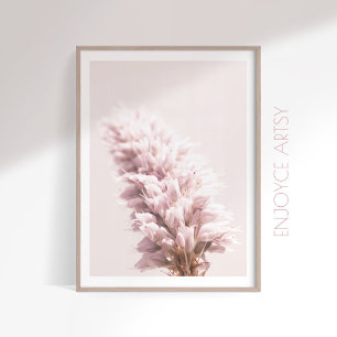 Poster Peinture murale minime rose gros plan