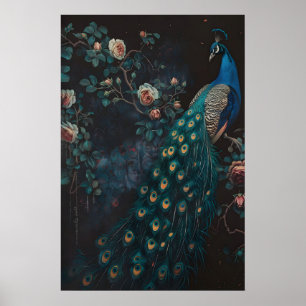 Poster Peinture murale Paon de la Forêt Sombre, Sombre