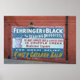 Poster Peinture murale publicitaire d'un pharmacien, Crip