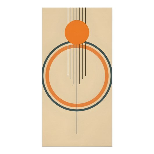 Poster Peinture murale rétro minimaliste (Devant)