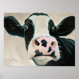 Poster Peinture noire et blanche de portrait de visage de