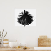 Poster Peinture noire Plante de feuille de palme (Cuisine)