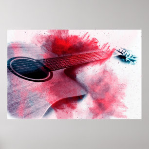 Poster peinture numérique Abstraite de guitarart, abstrai