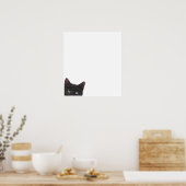 Poster Peinture numérique de chatte curieuse (Cuisine)