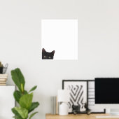 Poster Peinture numérique de chatte curieuse (Bureau à domicile)