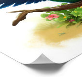 Poster Peinture numérique d'un joli perroquet masqué (Coin)