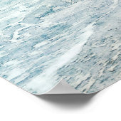 Poster Peinture Ocean Waves Aqua Aquarelle bleu clair (Coin)