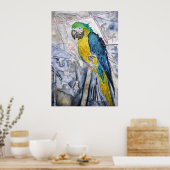 Poster peinture_oiseau_perroquet (Cuisine)