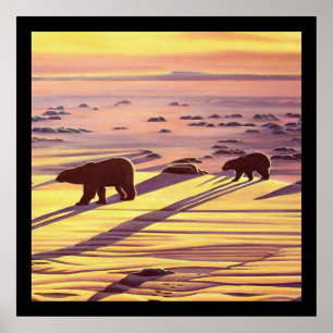 Poster Peinture Ours Polaire Faune Décor Maison