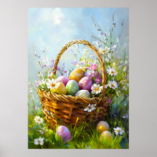 Poster Peinture Pâques Panier
