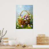Poster Peinture Pâques Panier (Cuisine)